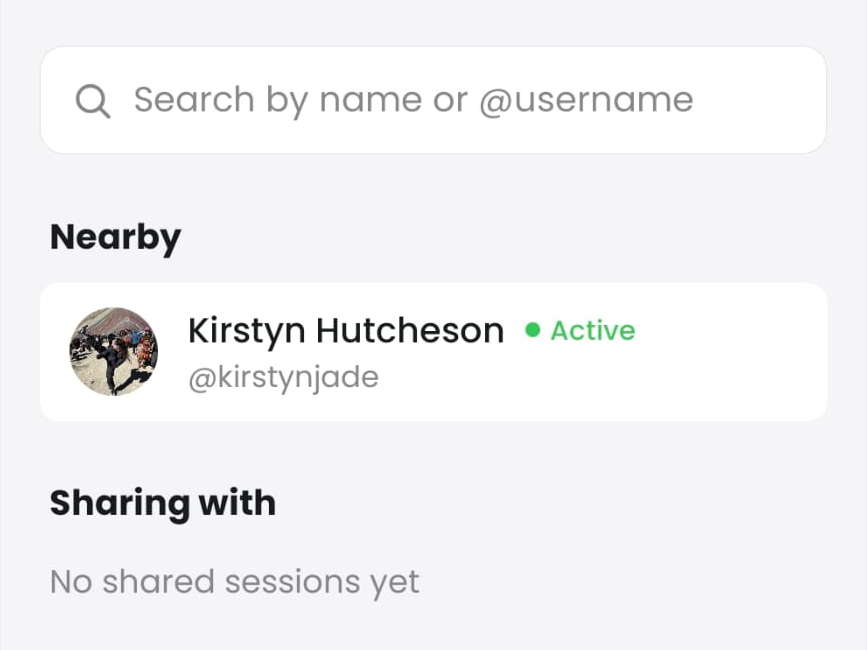 Nearby people and shared sessions in ReCold